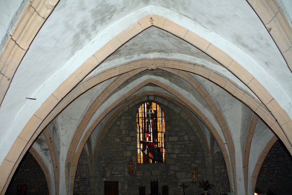 panorama of the vaulted ceiling in the church
