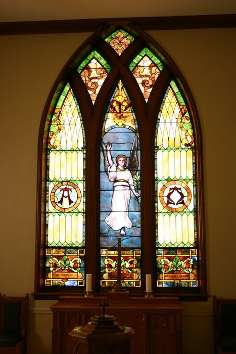 Window in the church near the place of prayer