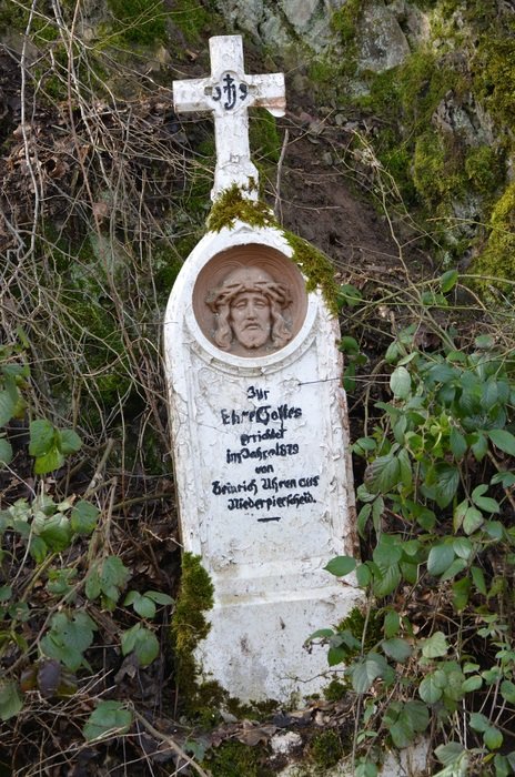 cross among the green bush