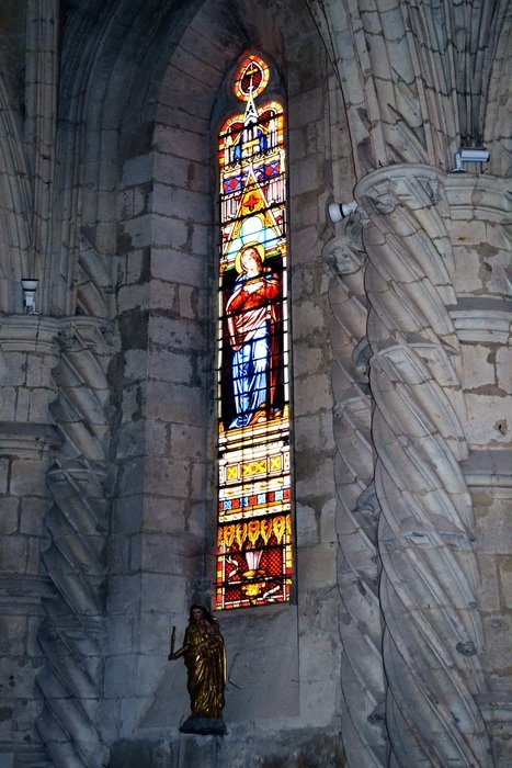 stained glass on the church wall
