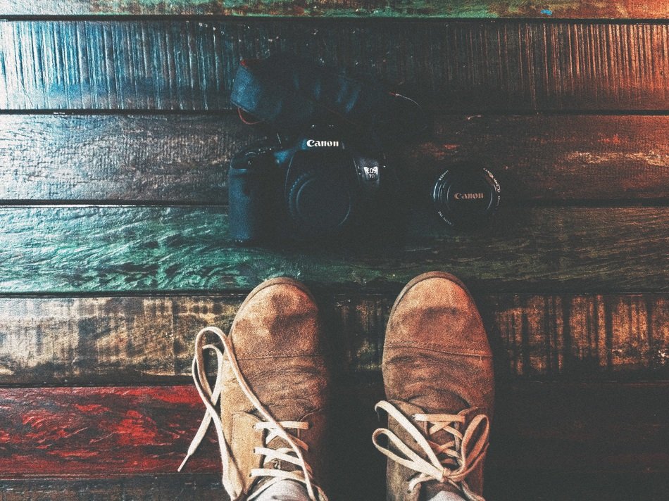 shoes and canon camera