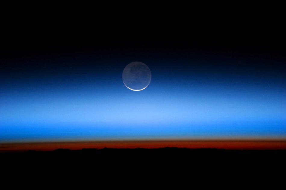 moon and blue horizon