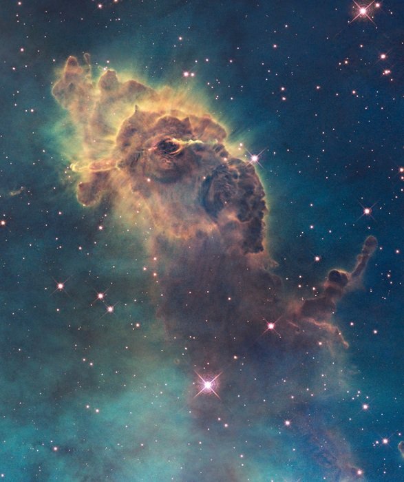 The Carina Nebula is a large, complex area of bright and dark nebulosity in the constellation Carina