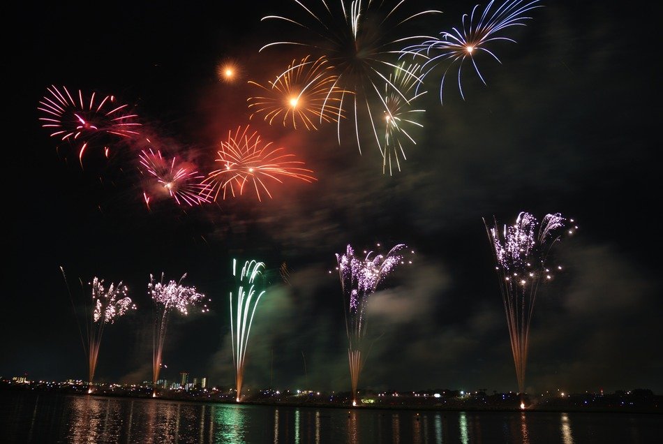 landscape of the colorful fireworks