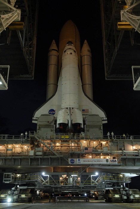 Atlantis spacecraft on the platform at Cape Canaveral