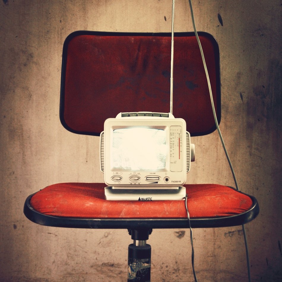 old radio on the chair