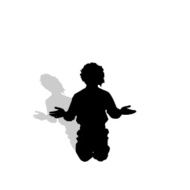 Vector silhouette of a man N354