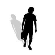 Vector silhouette of a businessman N8