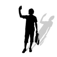 Vector silhouette of a businessman N9