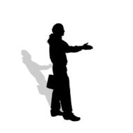 Vector silhouette of a businessman N10