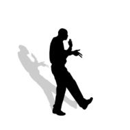 Vector silhouette of a man N362