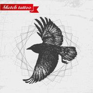 Sketch of a raven Can be used to tattoo