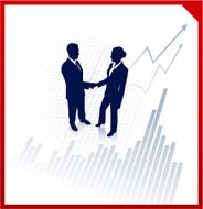 business team silhouettes on corporate chart background N2