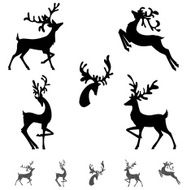 Cute Cartoon Reindeer Silhouettes