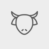 Cow head thin line icon