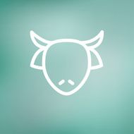 Cow head thin line icon N2