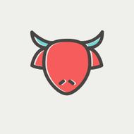 Cow head thin line icon N3