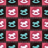 Rocking horse pattern Seamless vector
