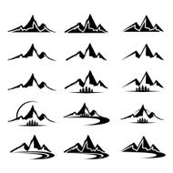 Mountain icon clipart set