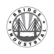 Industrial bridge logo design Icon Vintage badge Vector illustration N3