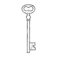 Hand Drawn Key isolated on white background vector N4