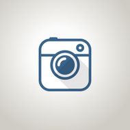 Vintage photo camera icon Minimalism illustration concept