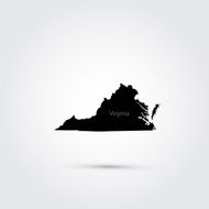 Map of the U S state Virginia