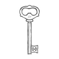 Hand Drawn Key isolated on white background vector N5