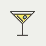 Glass of martini thin line icon