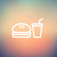 Fast food meal thin line icon N2