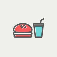 Fast food meal thin line icon N3