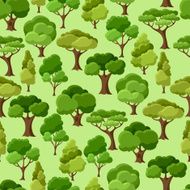 Natural seamless pattern with abstract stylized trees N2