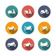 Set flat icons of motorcycles