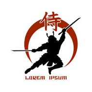 Oriental martial arts Samurai fight club logo