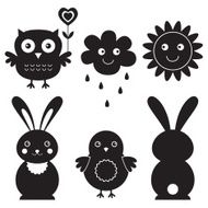 Nature set isolated vector elements