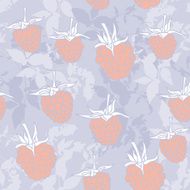 raspberry on blue background Sketch seamless pattern Vector