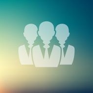 Three men in flat style icon