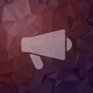Megaphone loudspeaker in flat style icon