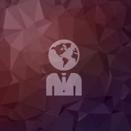 Human head in flat style icon