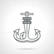 Anchor black line vector icon