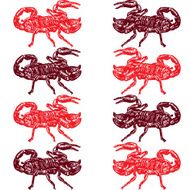 Seamless pattern of red scorpion N2
