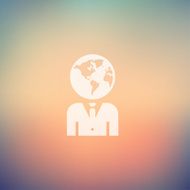 Human head in flat style icon N2