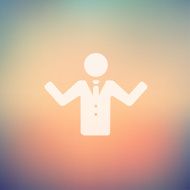 Man raising hand in flat style icon N2
