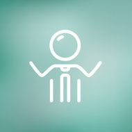 Businessman raising his arms thin line icon N2