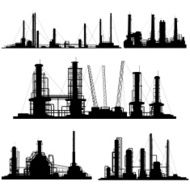 Silhouettes units for industrial part of city