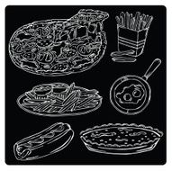 vector illustration silhouettes of food N2