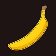 yellow seam banana with shadow