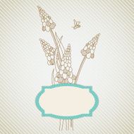Floral greeting card with frame N7