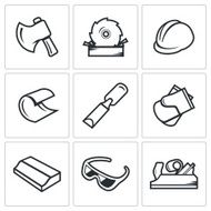 Woodworking icons Vector Illustration N2