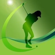 Vector silhouettes of golf N7
